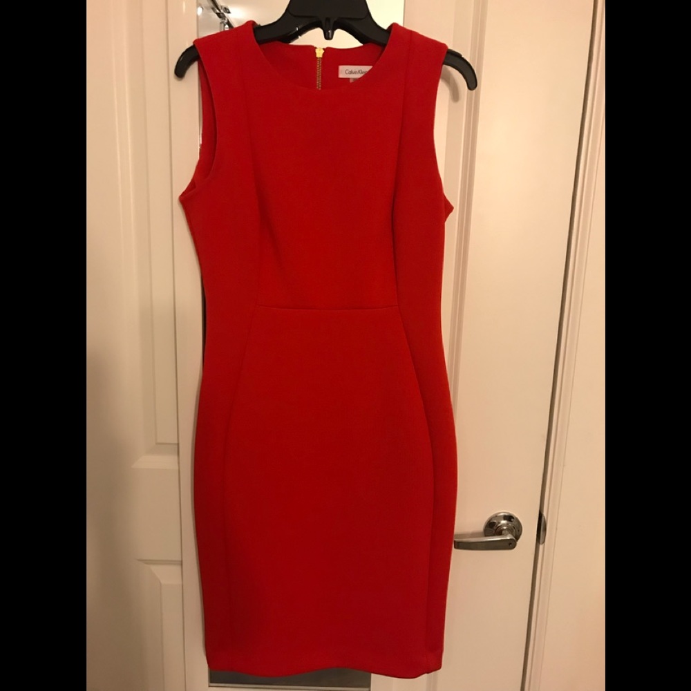 Red Calvin Klein dress size 8